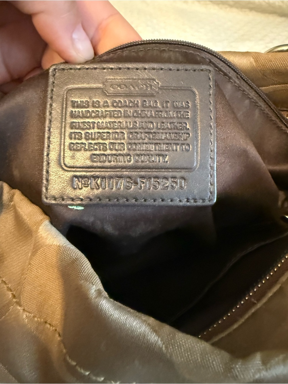 Coach Carley Bag small Signature Canvas Hobo with Dark Brown Trim Y2K style - Picture 5 of 5